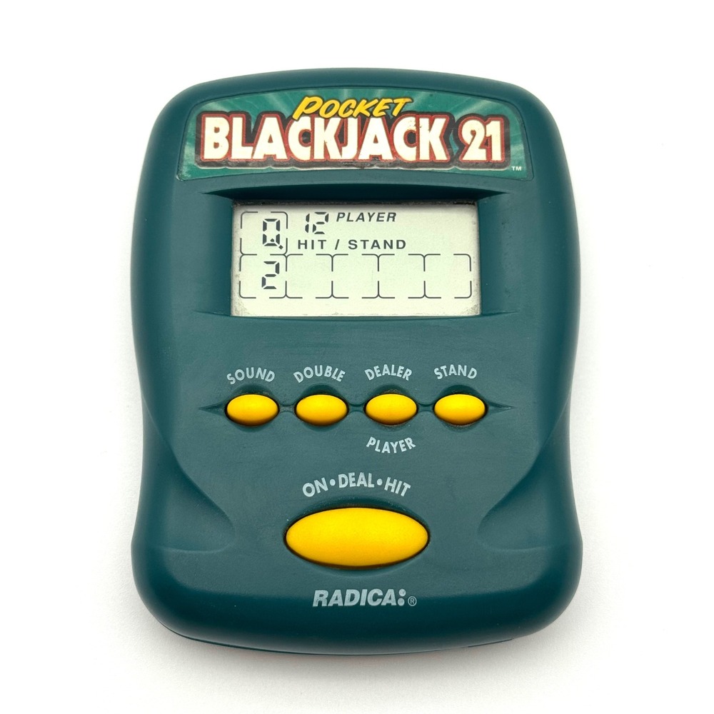 Pocket Blackjack 21 Handheld Electronic Game Radica Vintage 1996 Tested